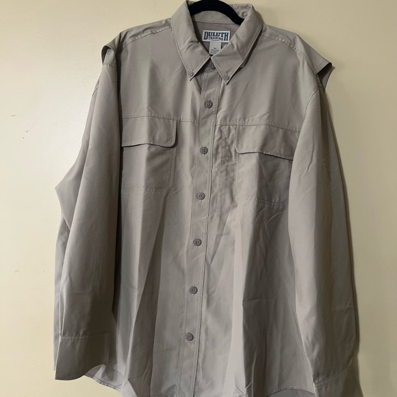 Duluth Trading Co Tan Casual Button Down Shirt - Picture 1 of 7